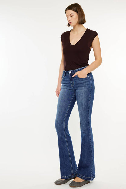 KanCan | Petite Mid Rise Flare Jeans