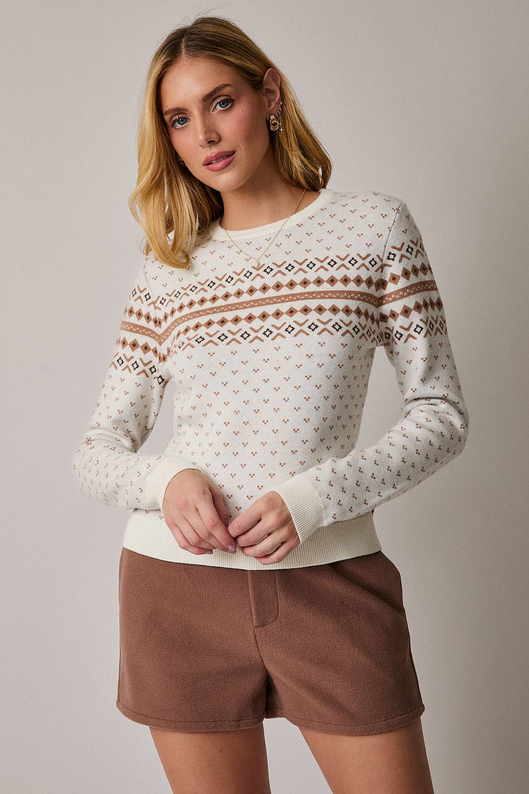 Cream Fitted Sweater
