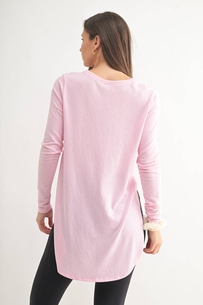 Mono B | Long Sleeve Flow Top with Side Slit