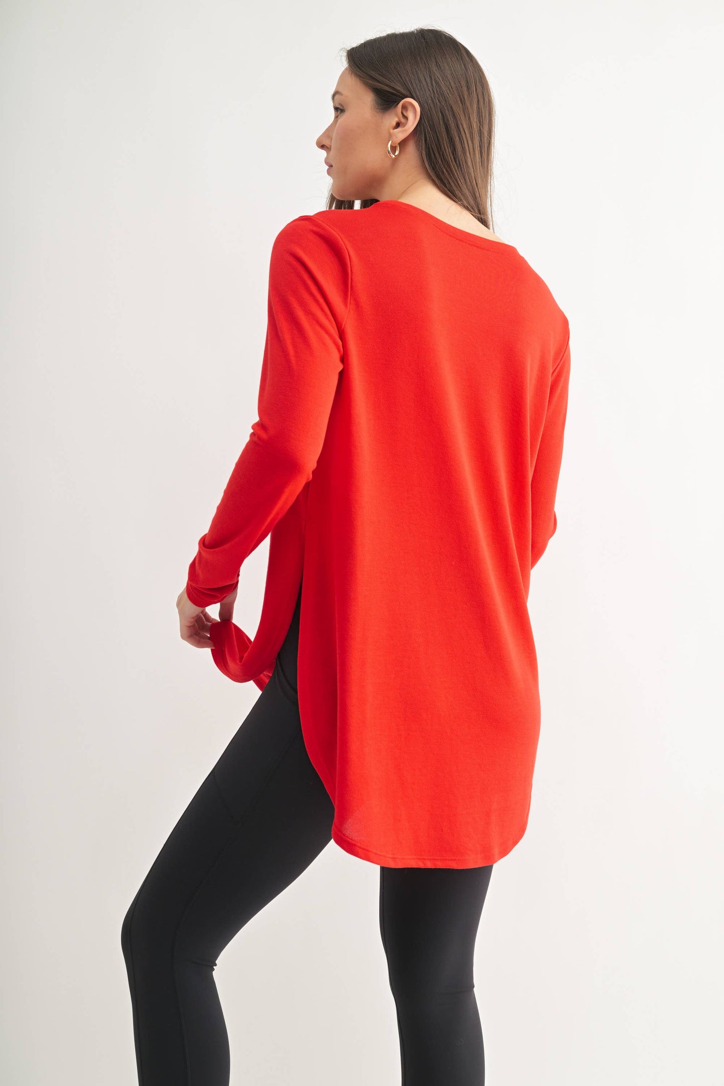 Mono B | Long Sleeve Flow Top with Side Slit