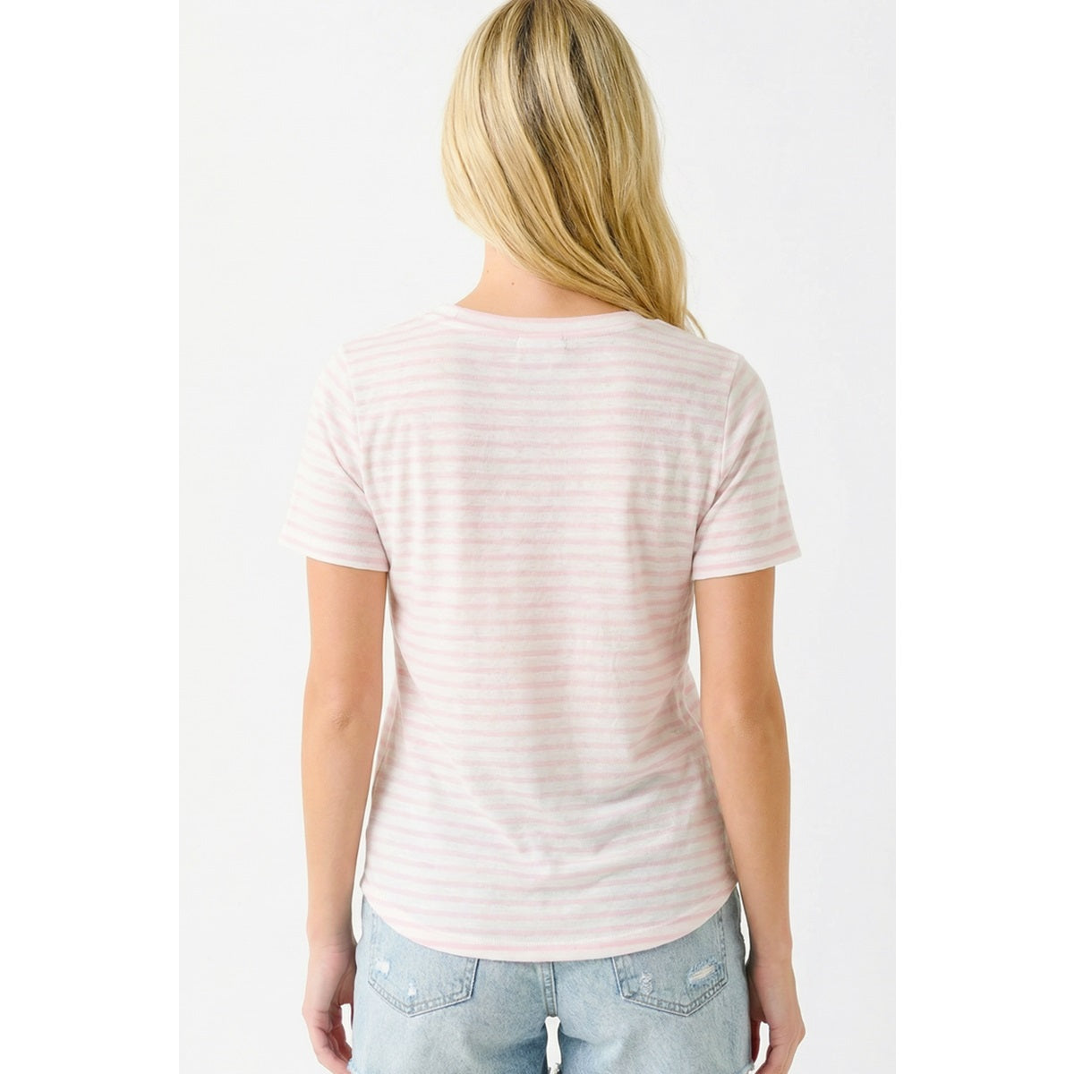 Staccato | Pink Striped Basic Tee