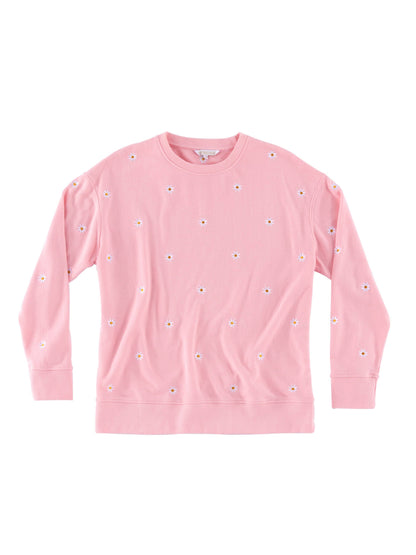 Embroidered Daisies Sweatshirt