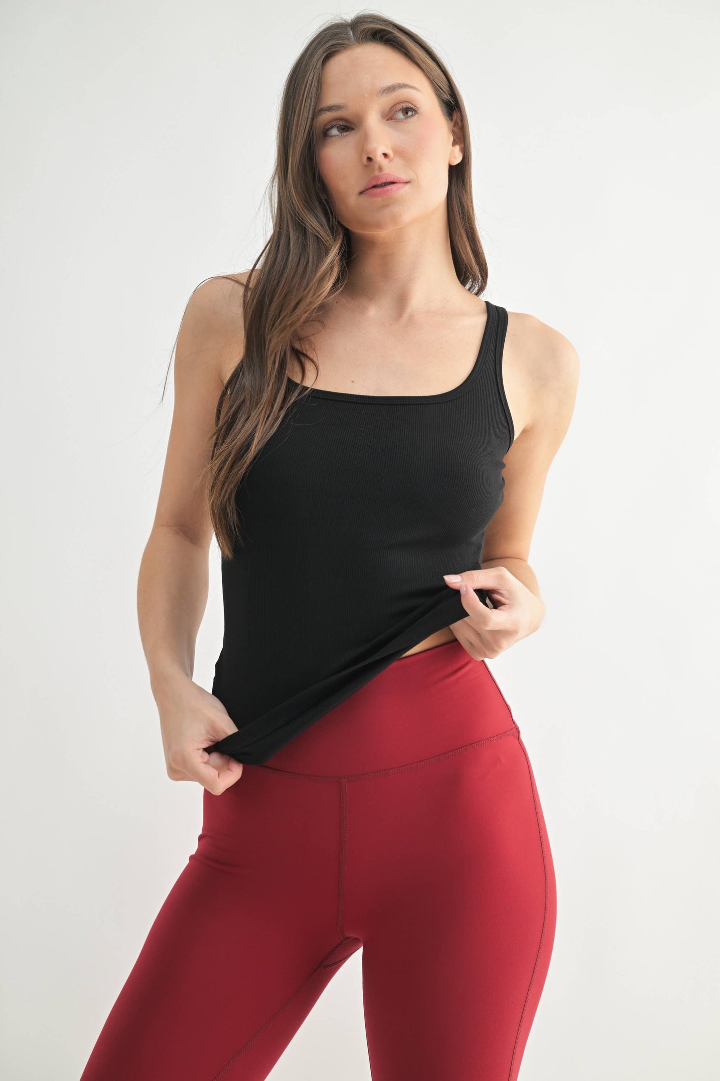 Mono B | Square Neck Ribbed Tank Top