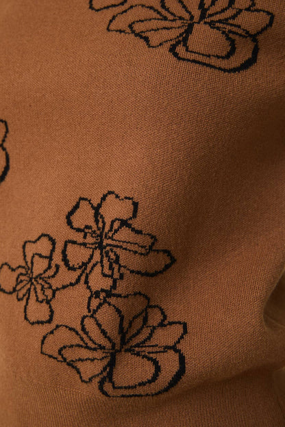 Puff Half Flower Sleeve Sweater