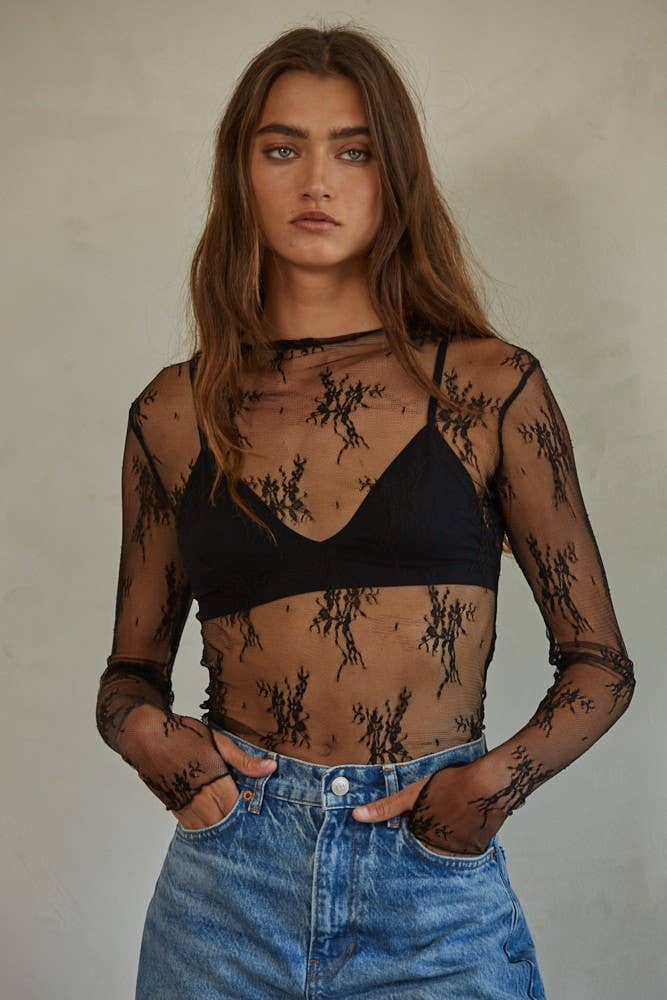 Jacquard Lace Top