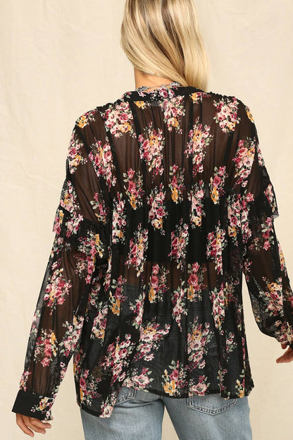 Floral Button-Down Blouse