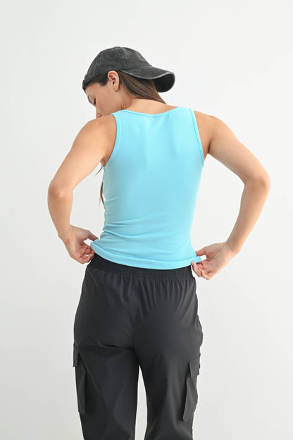 Mono B | Square Neck Ribbed Tank Top