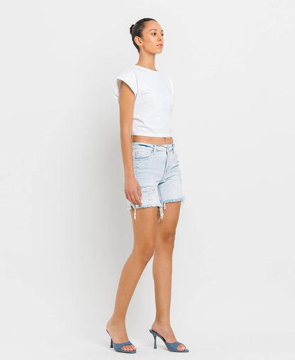 Vervet | Mid Rise Distressed Stretch Shorts