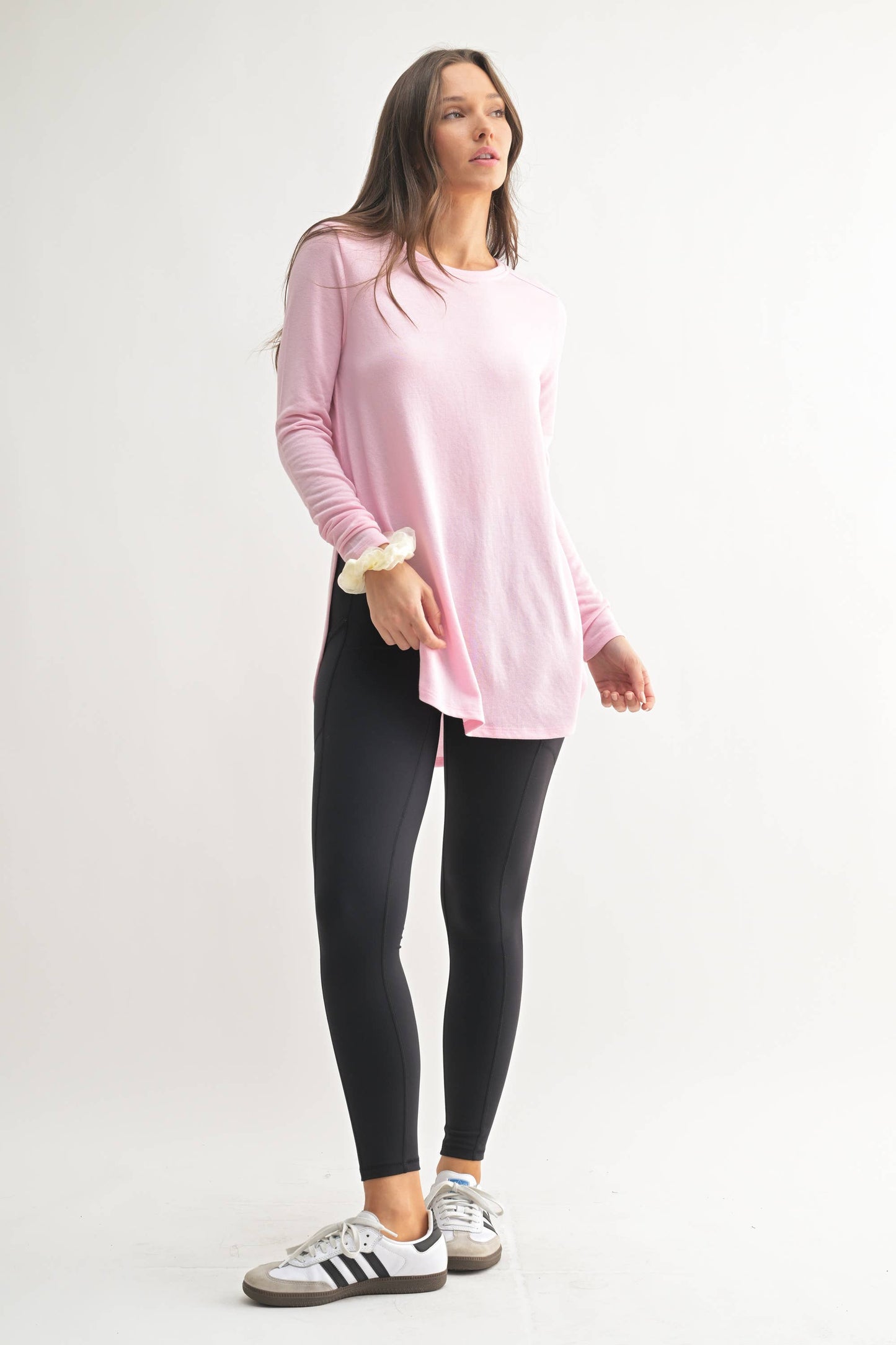 Mono B | Long Sleeve Flow Top with Side Slit