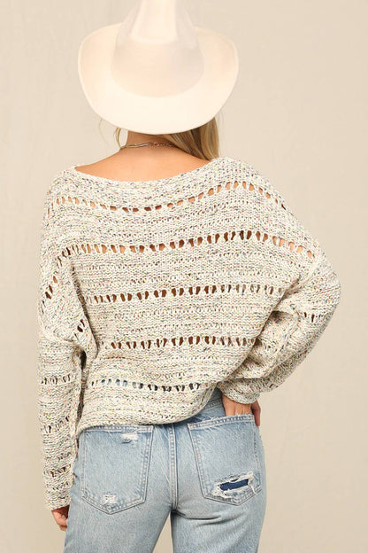 Open Knit Design Pullover