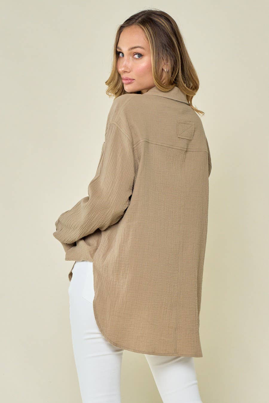 Oversized Gauze Button Down Shirt