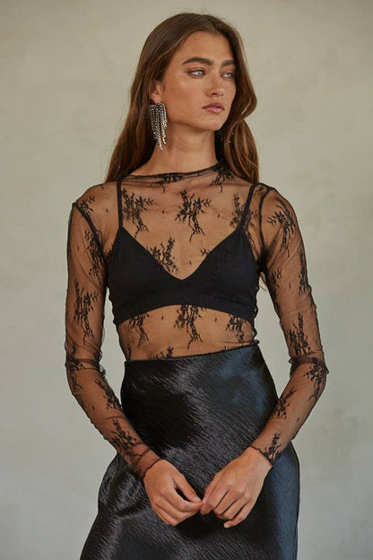 Jacquard Lace Top
