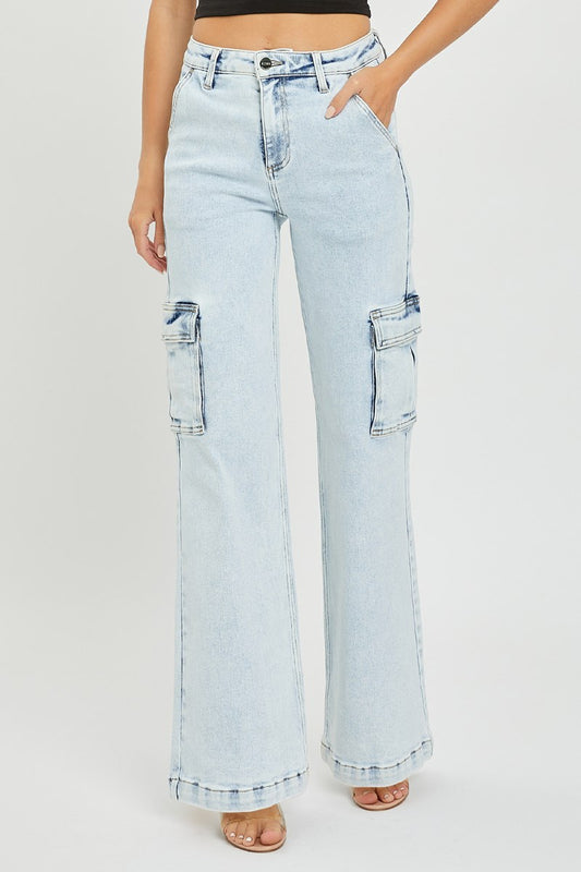 Risen | High Rise Wide Cargo Jeans