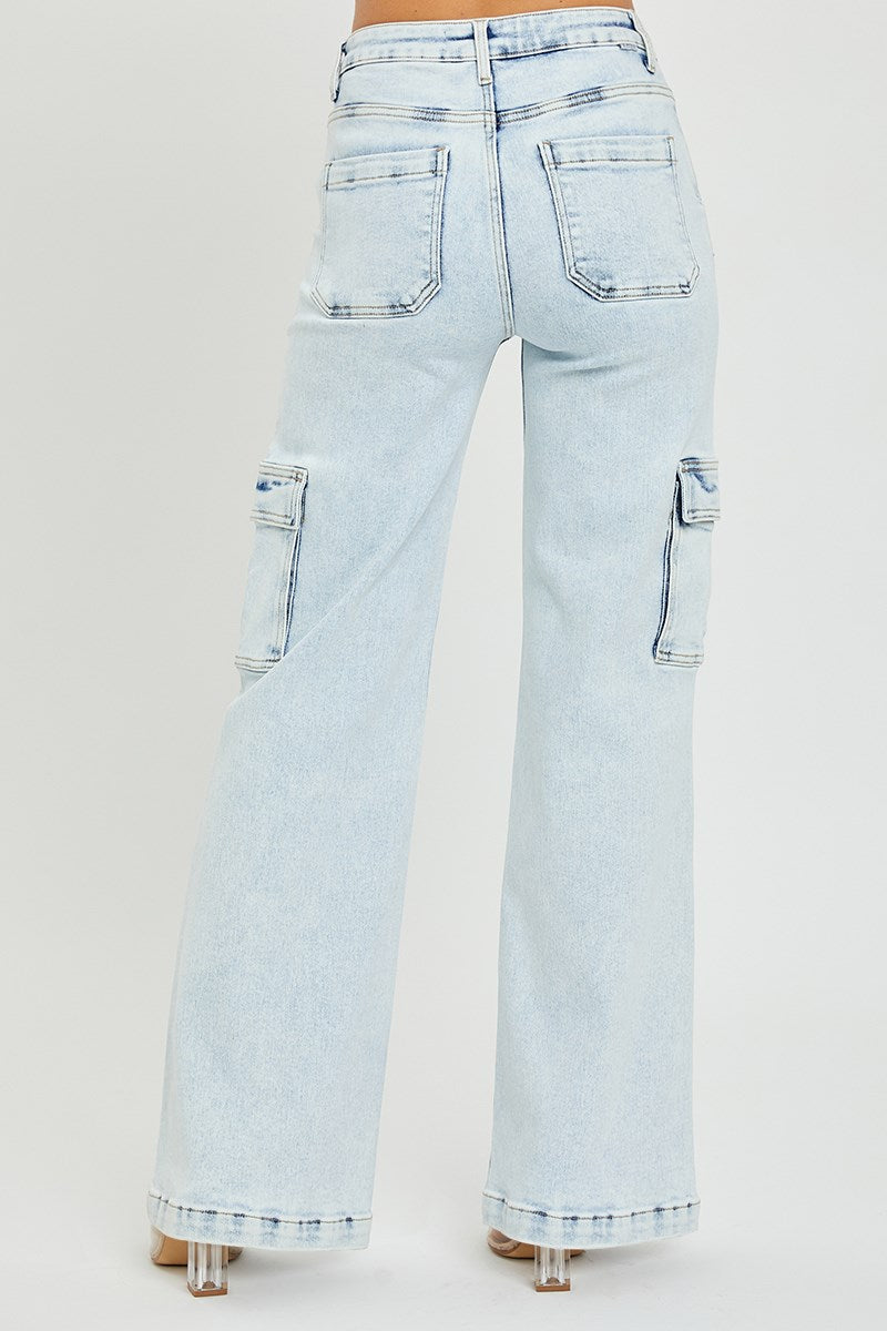 Risen | High Rise Wide Cargo Jeans