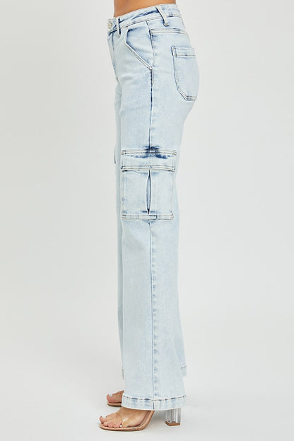 Risen | High Rise Wide Cargo Jeans