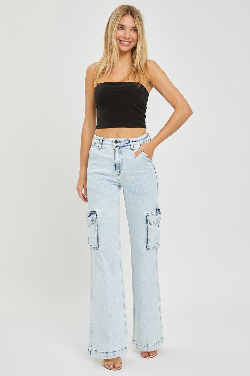 Risen | High Rise Wide Cargo Jeans