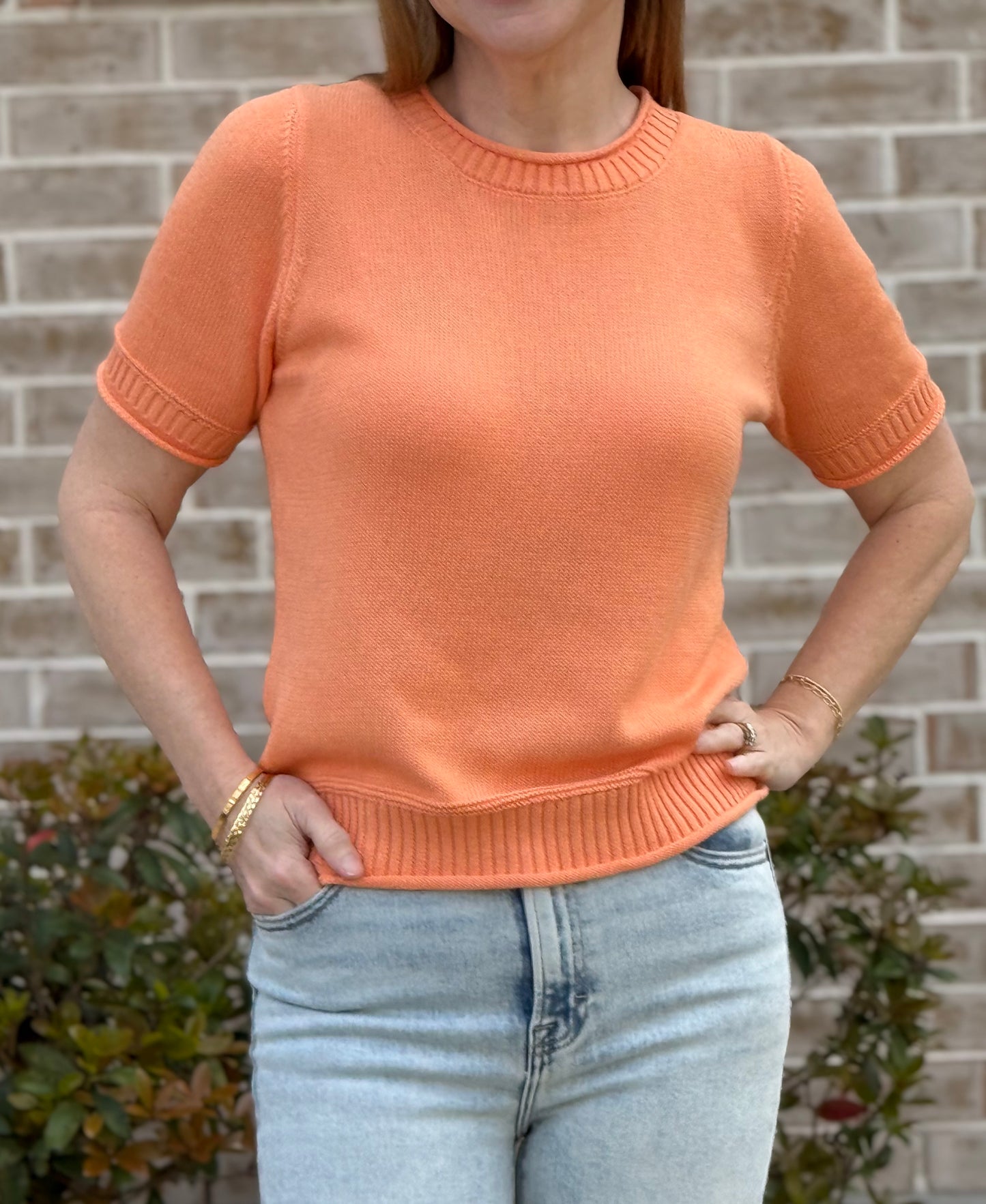 Staccato | Tangerine Short Sleeve Sweater