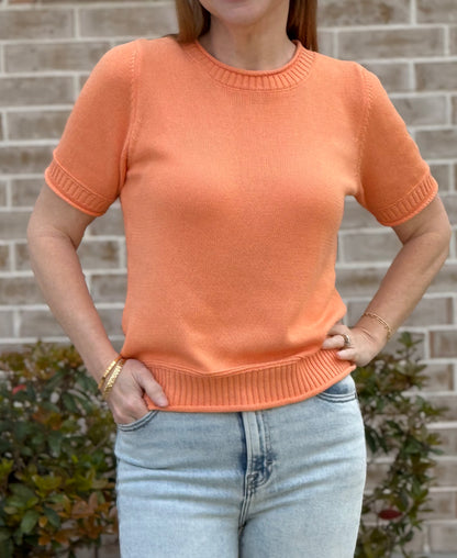 Staccato | Tangerine Short Sleeve Sweater