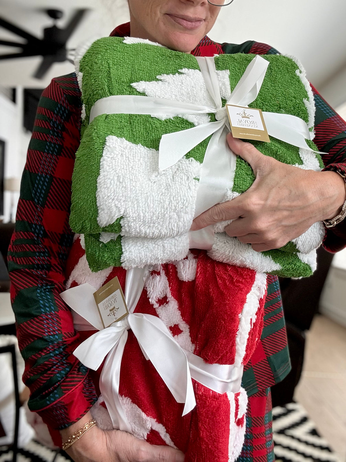 Candy Cane Throw Blanket