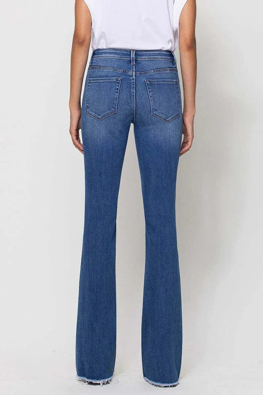 Vervet | Alison Mid Rise Raw Hem Flare Jeans