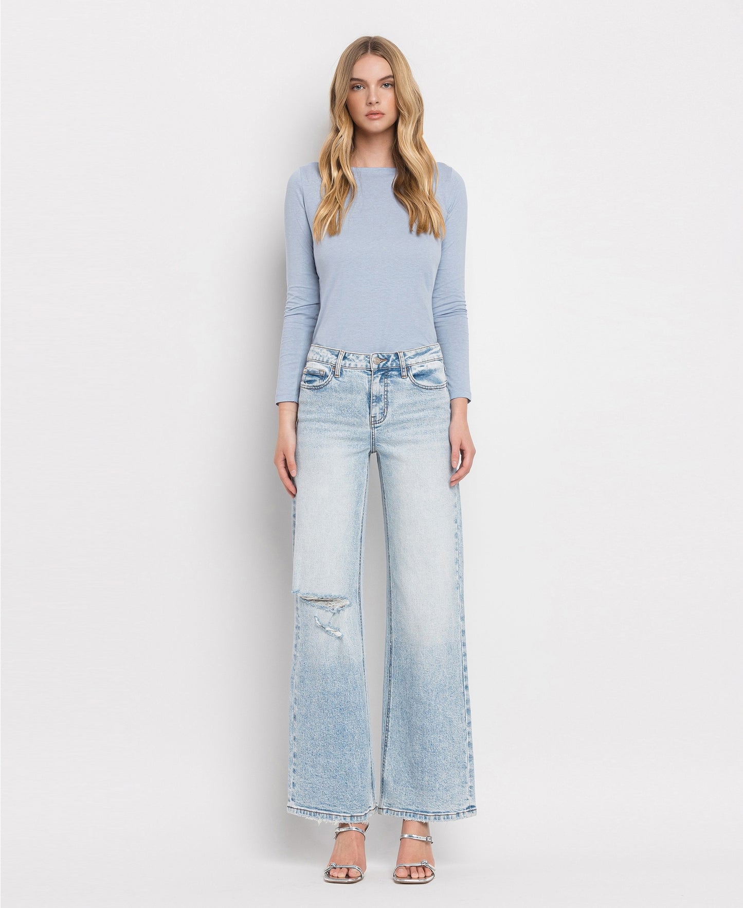 Lovervet by Vervet Tummy Control Super High Rise Wide Leg Jeans