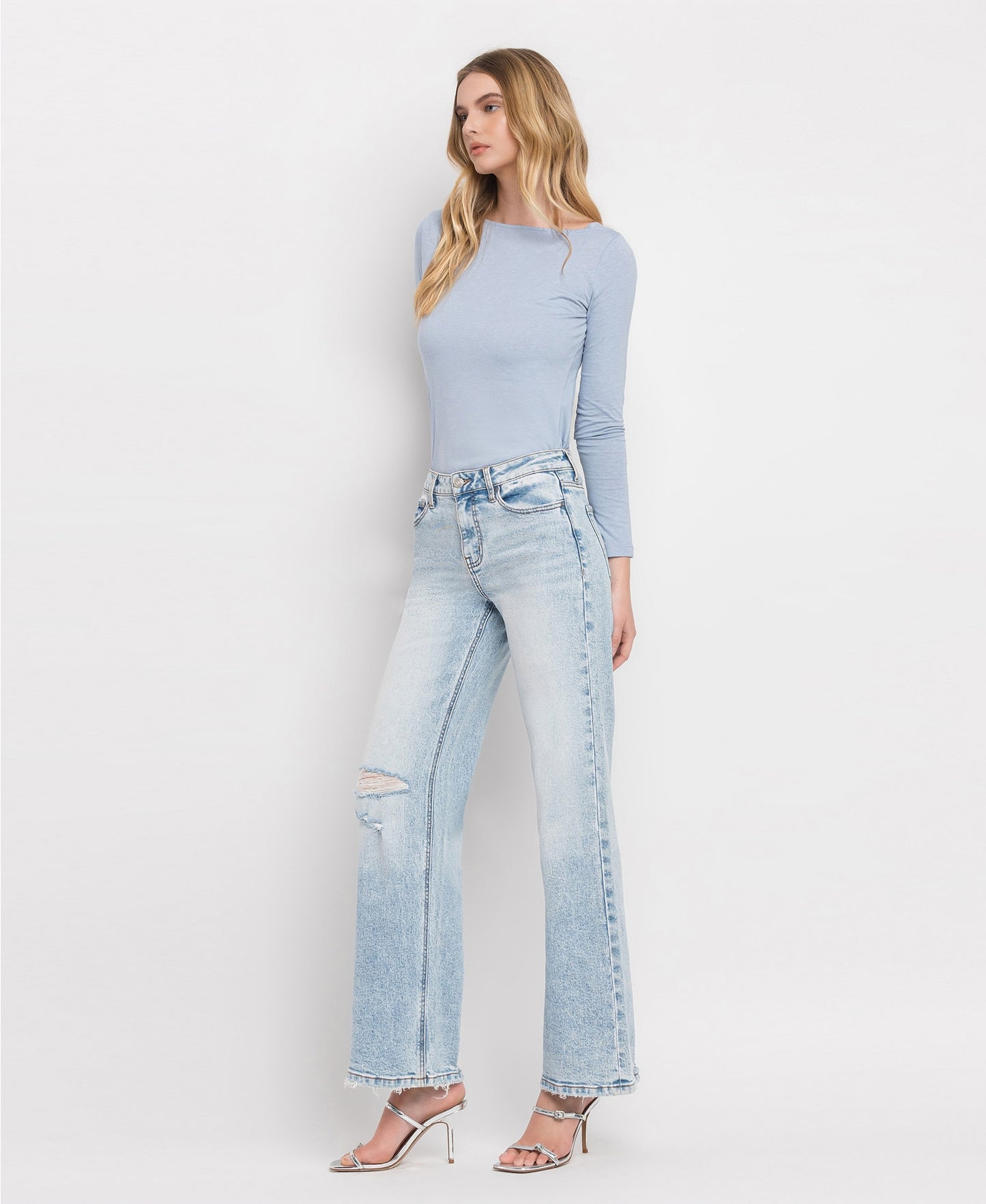 Lovervet by Vervet Tummy Control Super High Rise Wide Leg Jeans