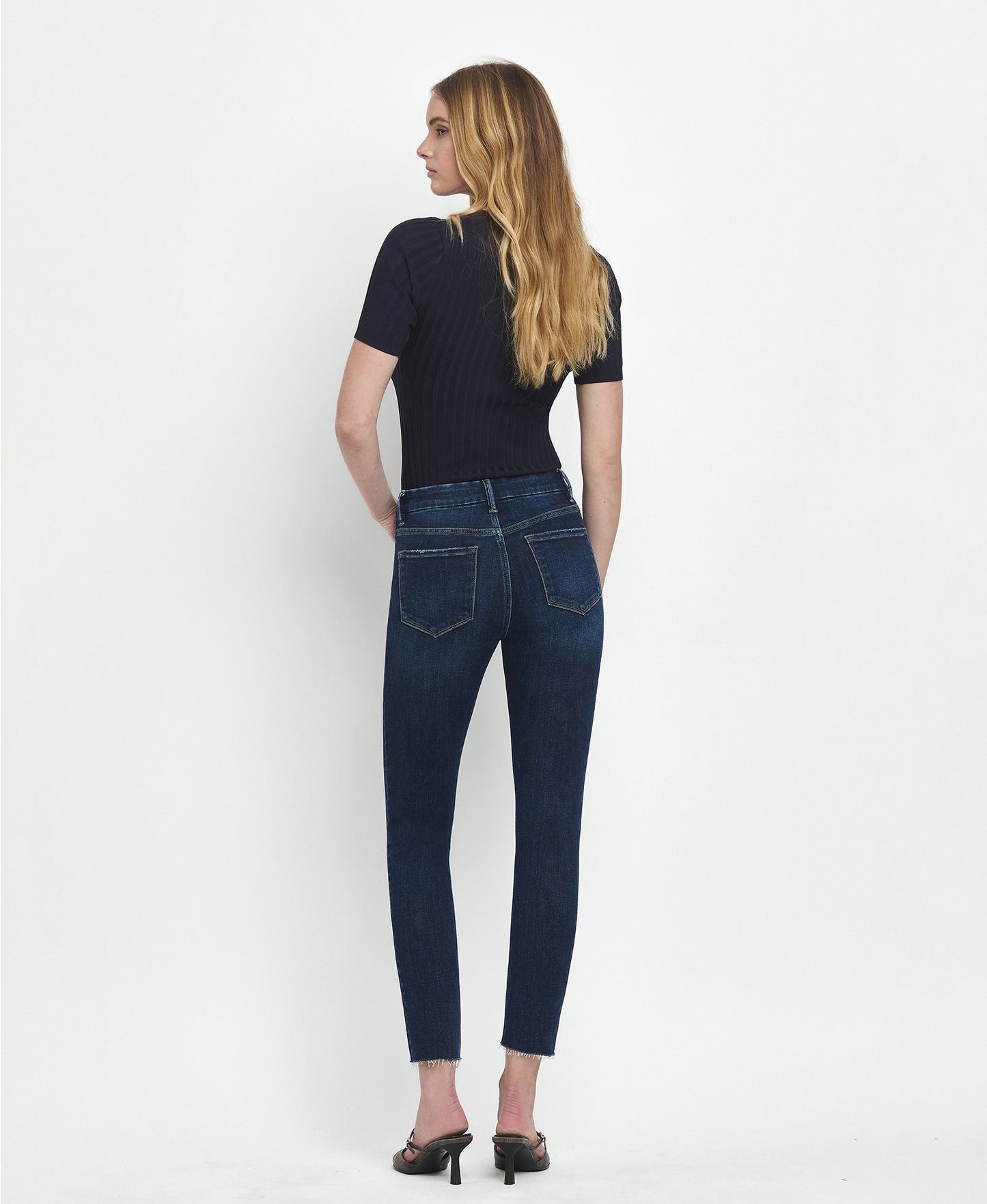 Lovervet by Vervet High Rise Seamless Waistband Crop Skinny Jeans