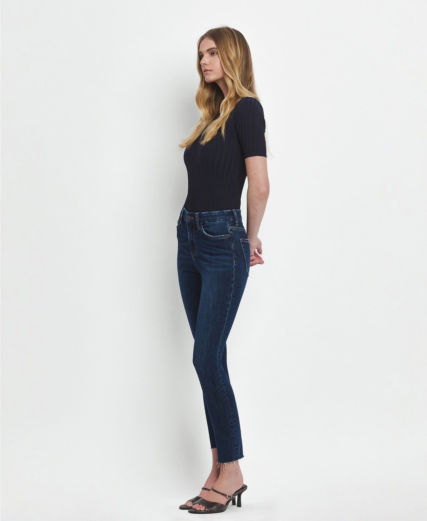 Lovervet by Vervet High Rise Seamless Waistband Crop Skinny Jeans