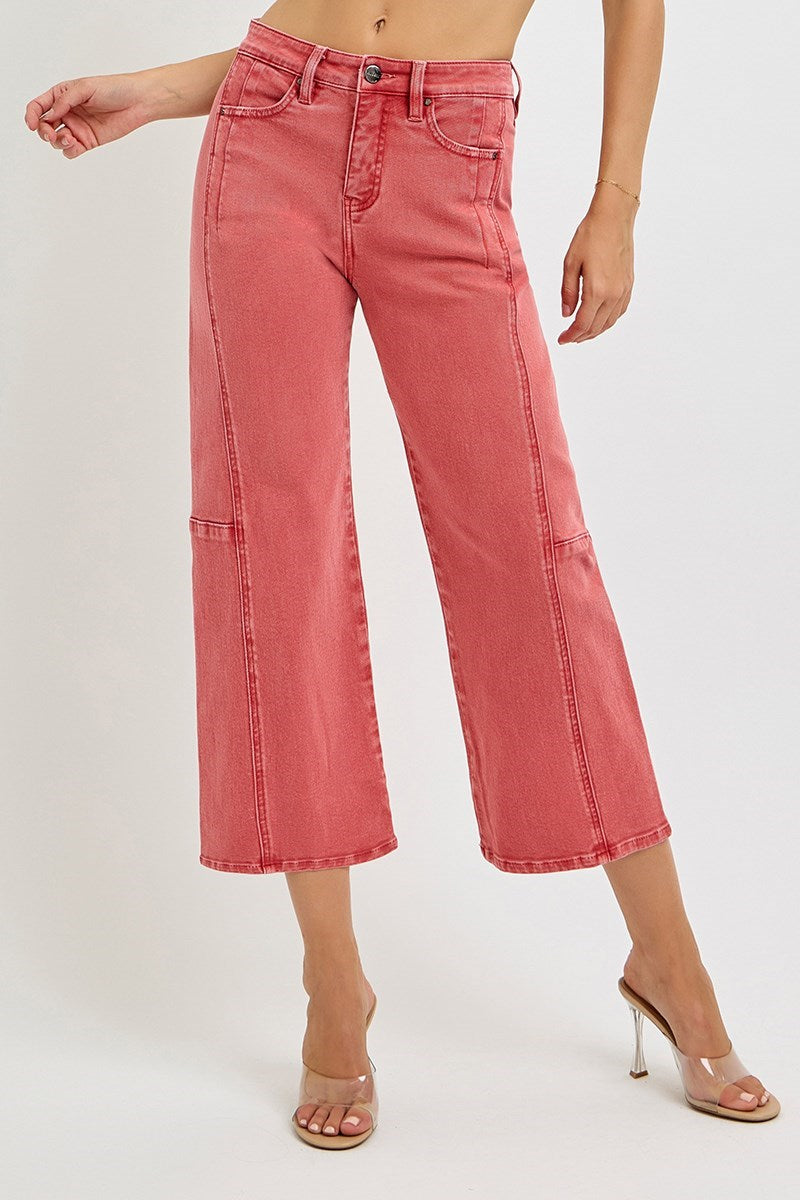 Risen | High Rise Cropped Barrel Pants