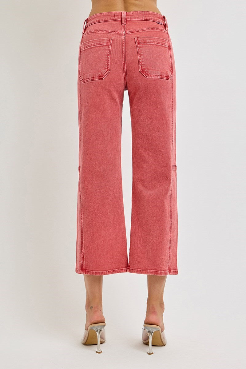 Risen | High Rise Cropped Barrel Pants
