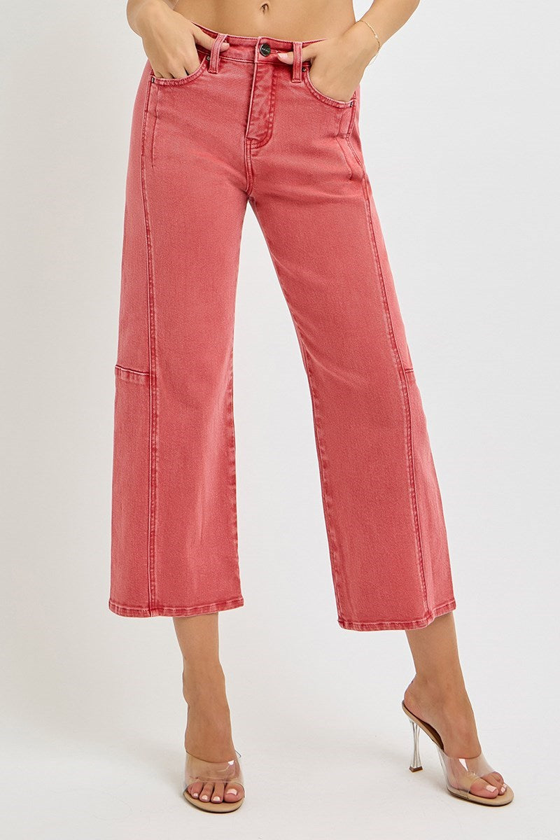 Risen | High Rise Cropped Barrel Pants