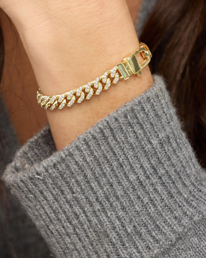 Pavé Julian Cuban Chain Bracelet 6.8mm