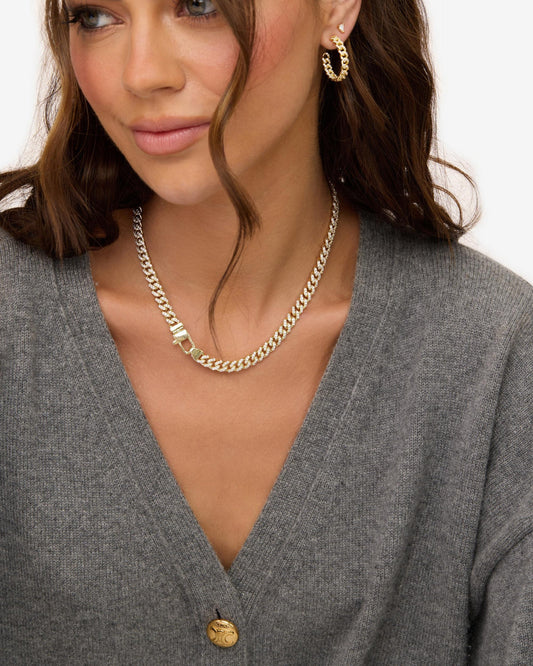 Pavé Julian Cuban Chain Necklace 6.8mm