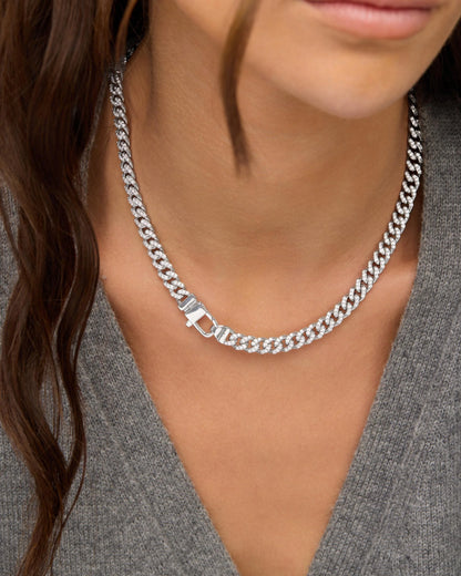 Pavé Julian Cuban Chain Necklace 6.8mm