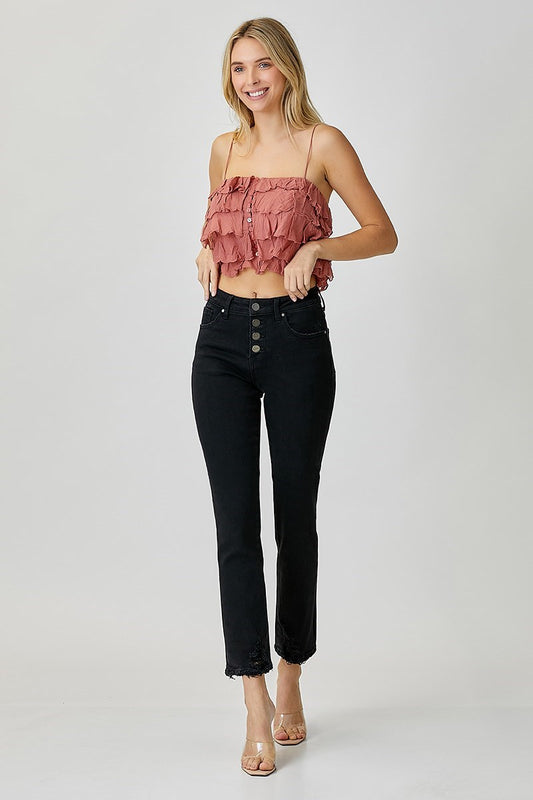 Risen | Button Fly Straight Jeans