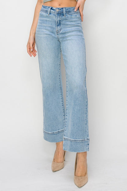 Risen | High Rise Crop Wide Leg Jeans
