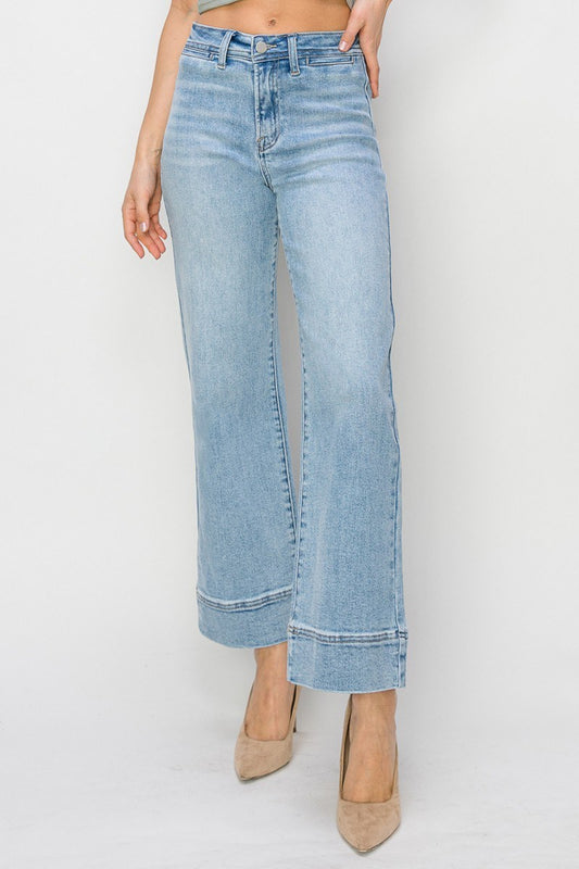 Risen | High Rise Crop Wide Leg Jeans