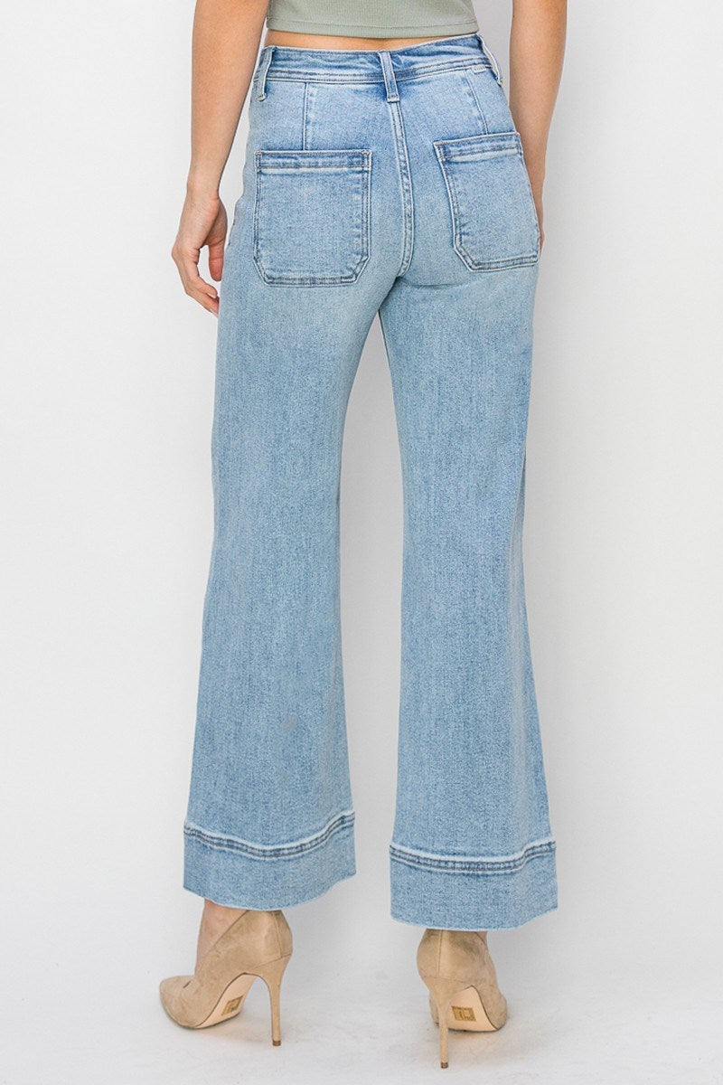 Risen | High Rise Crop Wide Leg Jeans