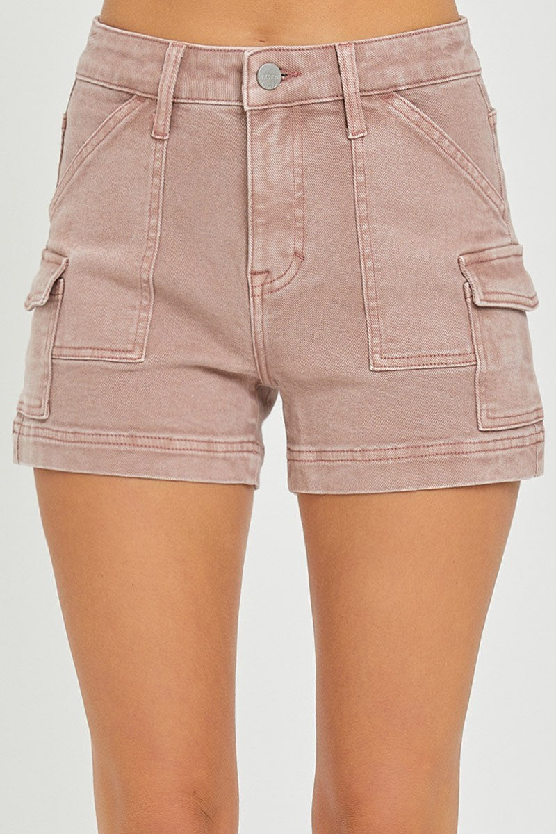 Risen | High Rise Side Cargo Pocket Shorts