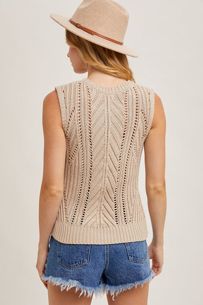 Sheer Open Knit Sweater Tank
