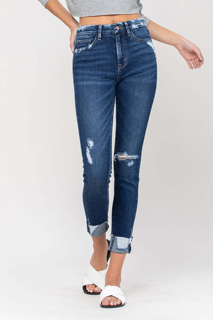 Vervet | Haylie High Rise Distressed Raw Crop Skinny Jeans