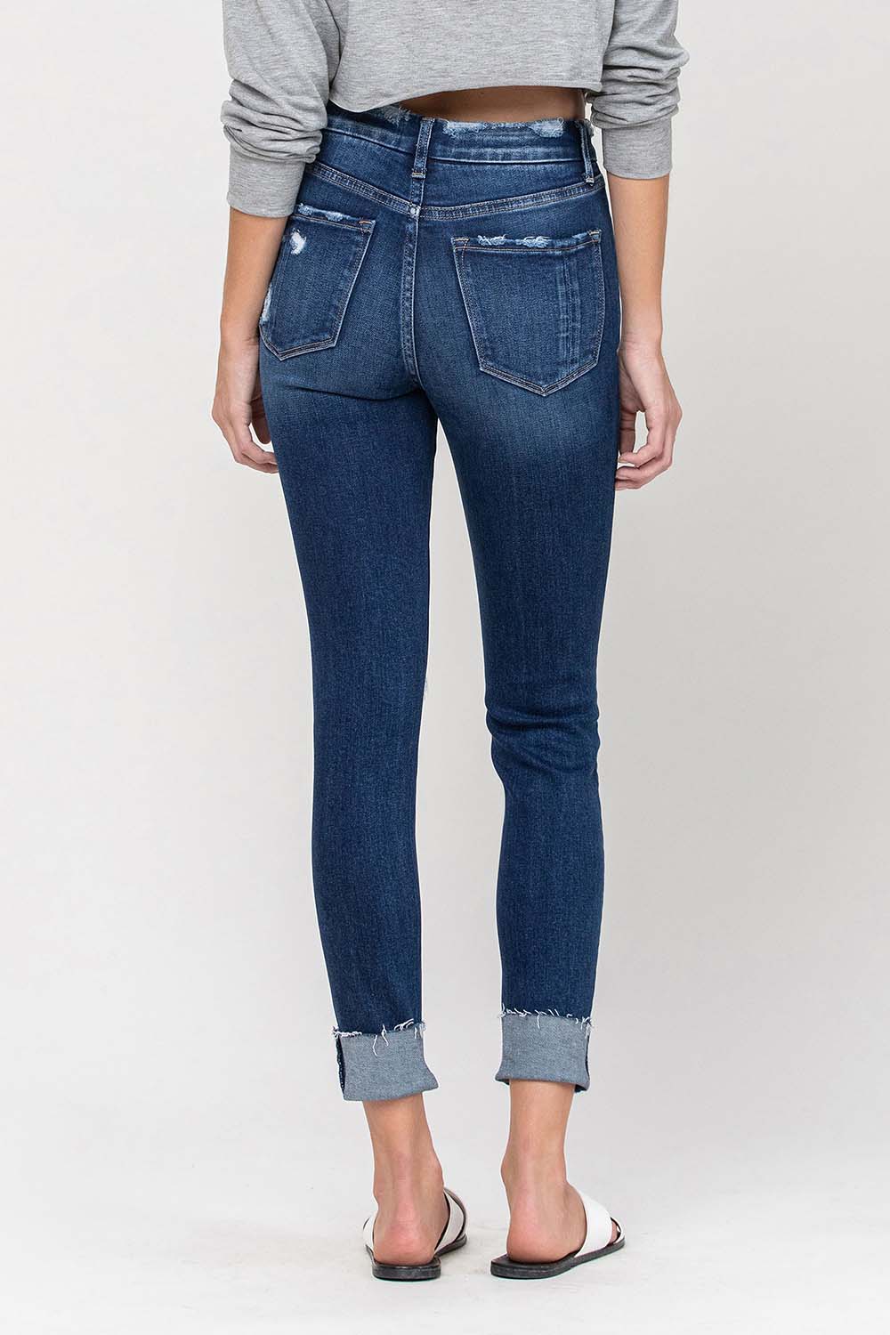 Vervet | Haylie High Rise Distressed Raw Crop Skinny Jeans