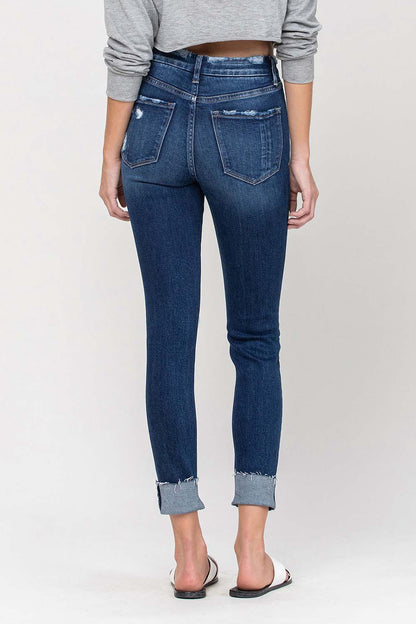 Vervet | Haylie High Rise Distressed Raw Crop Skinny Jeans