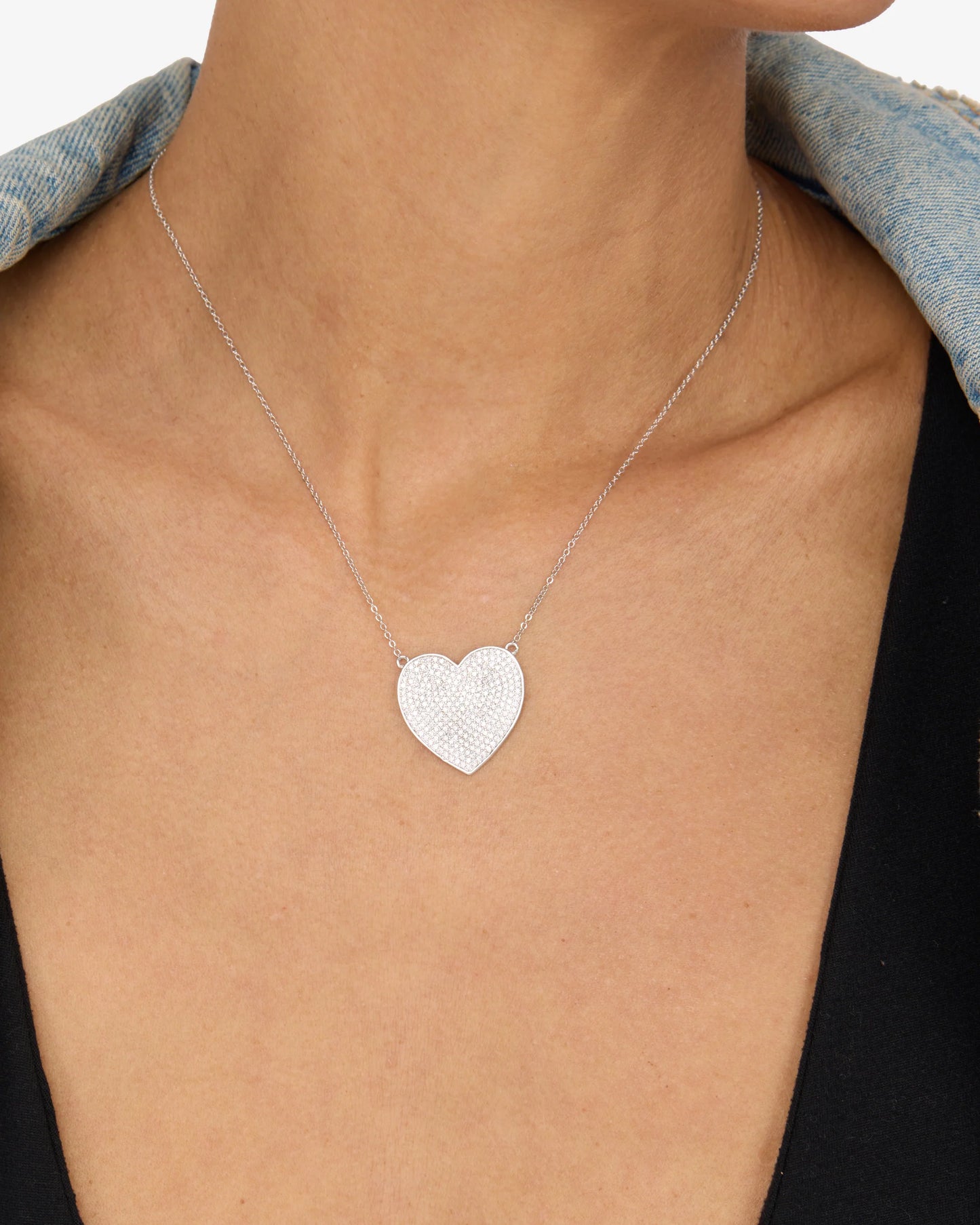 XL You Have My Whole Heart Pave Necklace