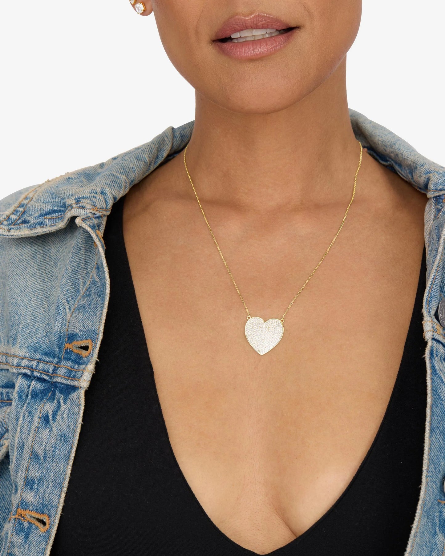 XL You Have My Whole Heart Pave Necklace