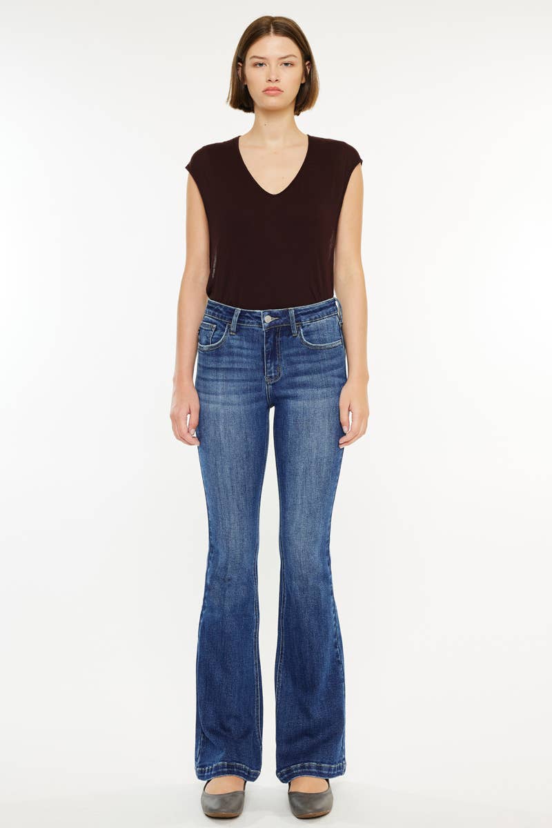 KanCan | Petite Mid Rise Flare Jeans
