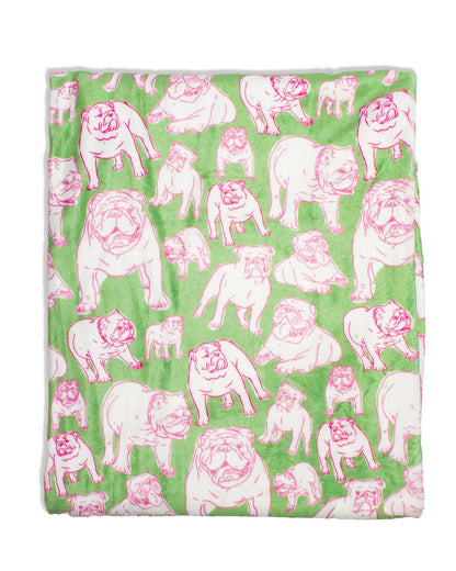 Pretty in Pink Bulldog Throw