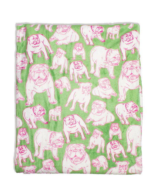 Pretty in Pink Bulldog Throw
