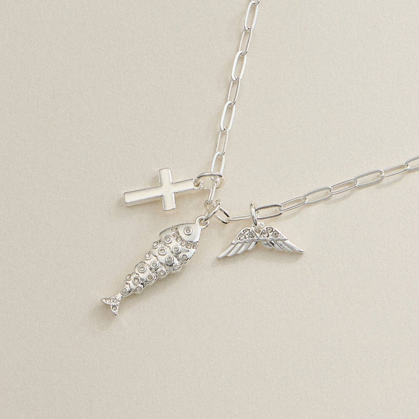 Faith Charm Trio Necklace