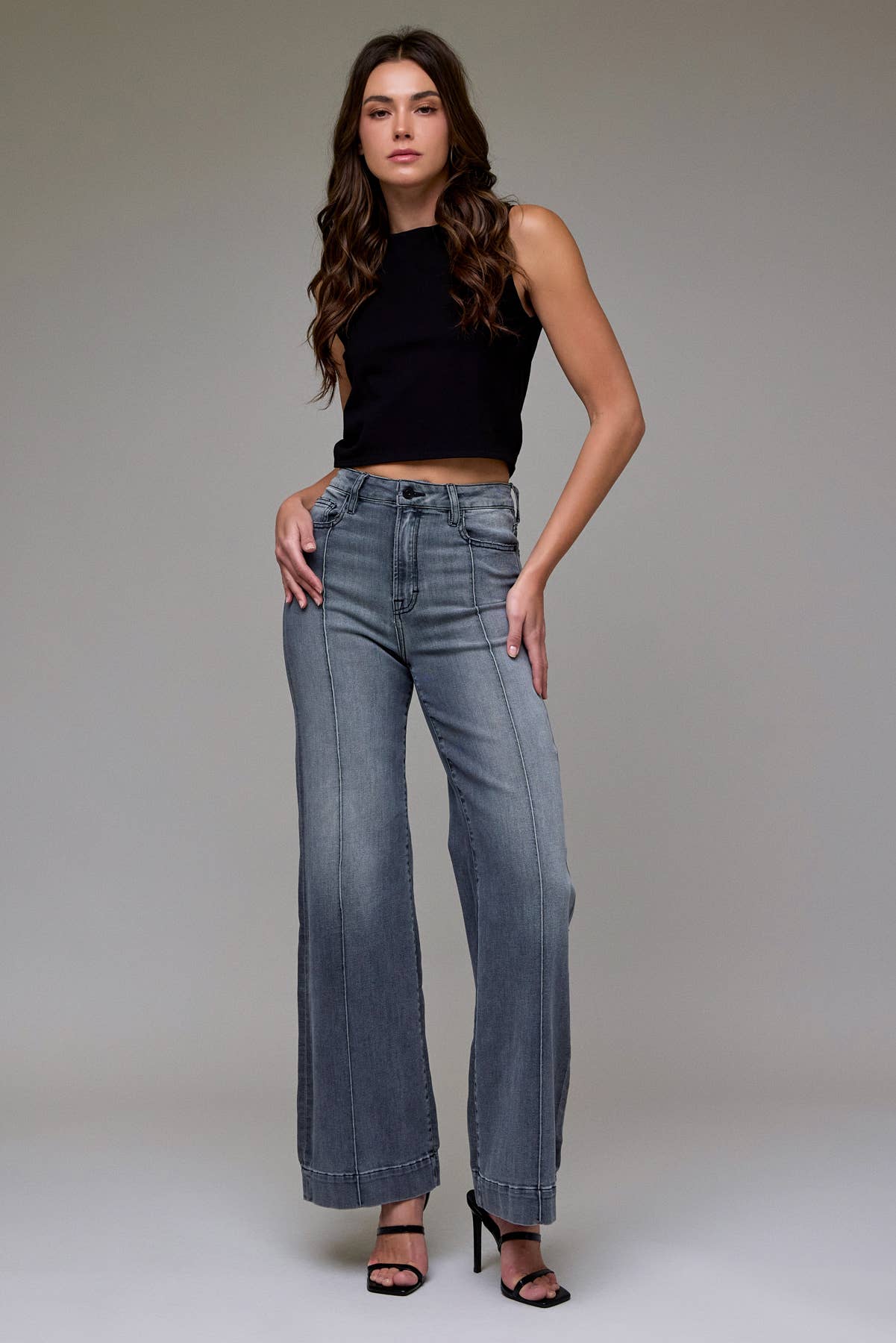 Hidden | Happi Pintuck High Rise Flare